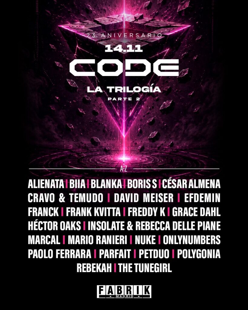 Cartel - CODE desvela su line up para la segunda parte de La Trilogía