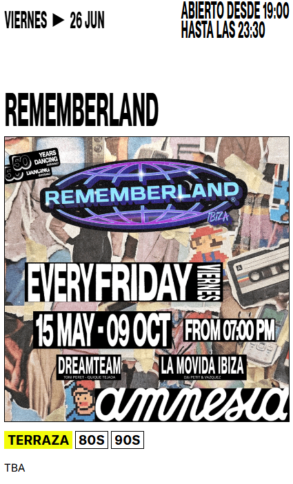 Cartel de REMEMBERLAND