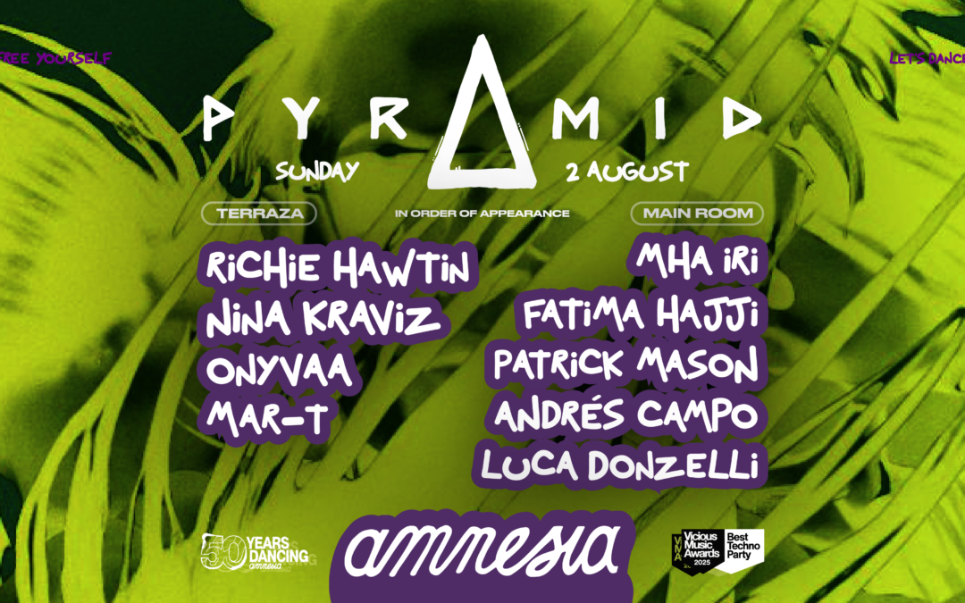 Richie Hawtin y Nina Kraviz protagonizan un nuevo domingo de Pyramid en Amnesia Ibiza con una de las programaciones más potentes del verano