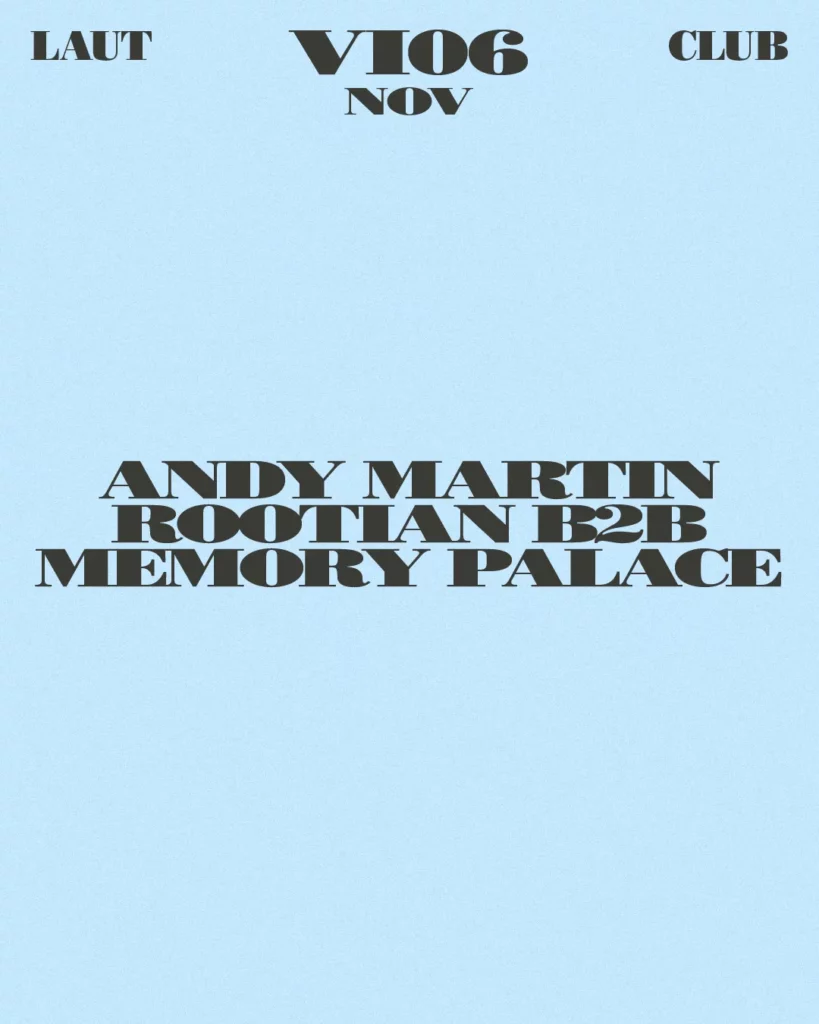 Cartel de ANDY MARTIN + ROOTIAN B2B MEMORY PALACE