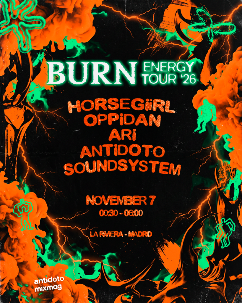 Cartel de BURN ENERGY TOUR 26 MADRID WITH HORSEGIIRL + OPPIDAN