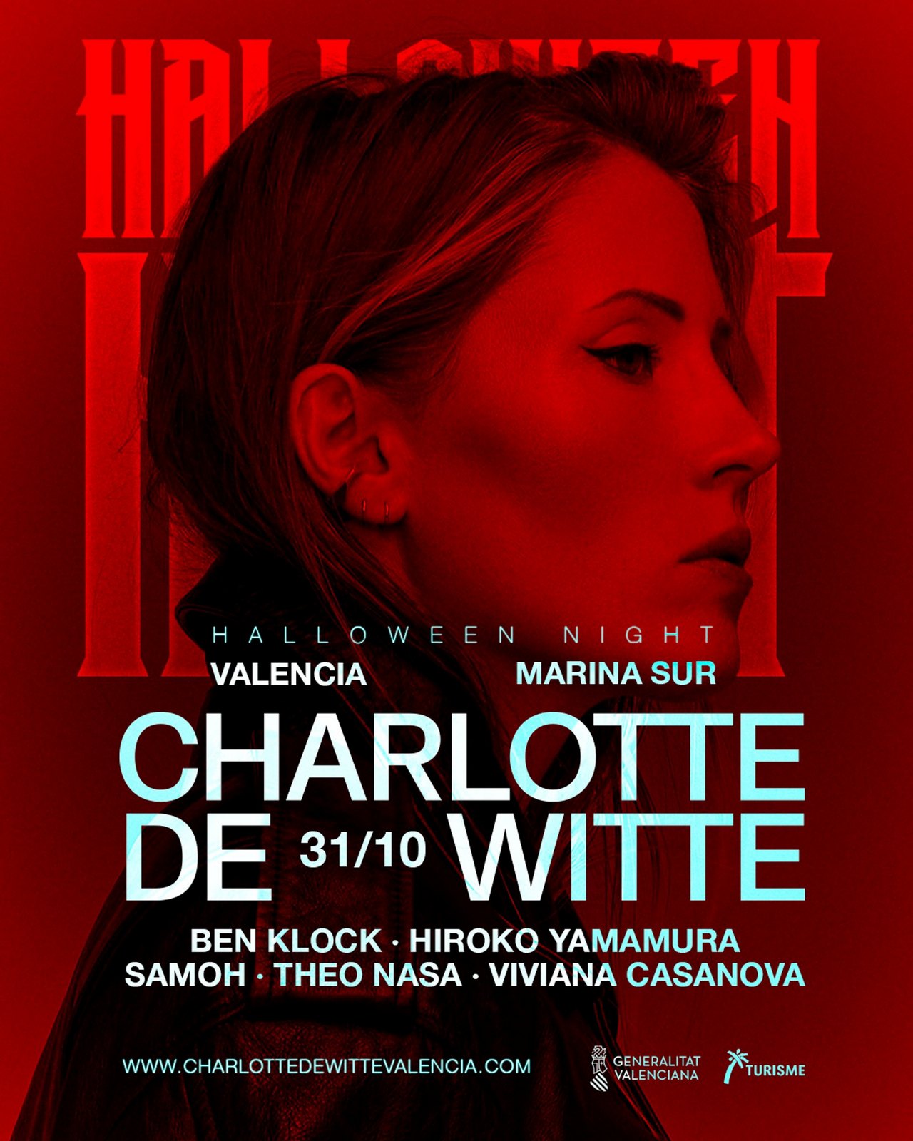 Cartel - Charlotte de Witte suma a Ben Klock, Viviana Casanova y Theo Nasa a su Halloween en Marina Sur, ya sin entradas, el 31 de octubre