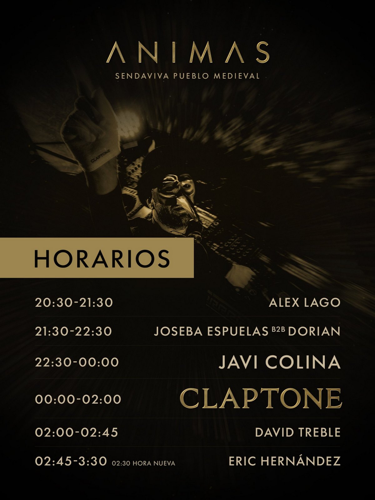 Claptone y Javi Colina encabezan la primera edición de ANIMAS, que ya tiene horarios para su Noche de Ánimas en Sendaviva el 24 de octubre