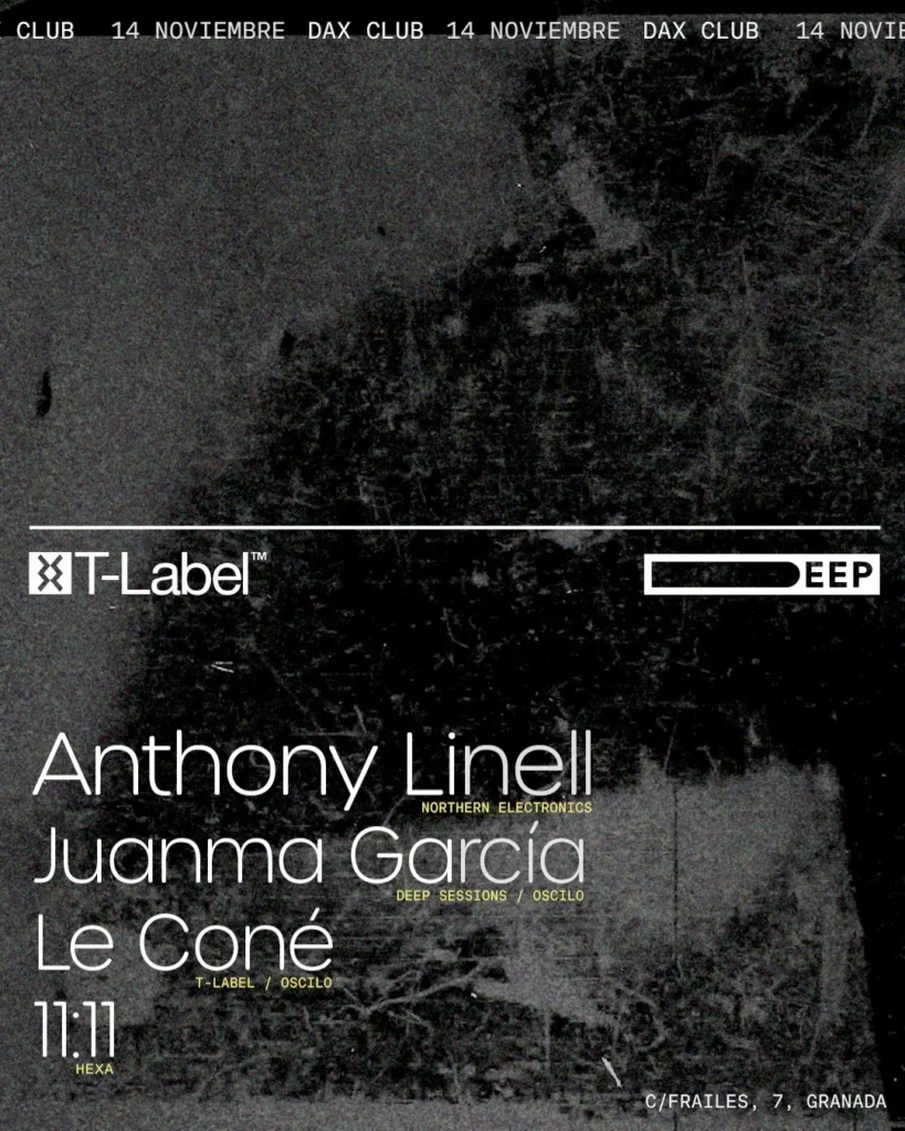 Cartel de DEEP SESSIONS X T-LABEL