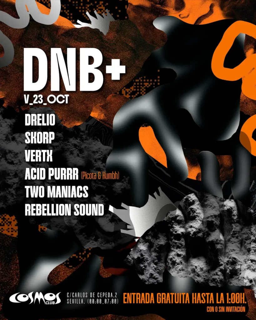 Cartel de DNB+ AT COSMOS CLUB