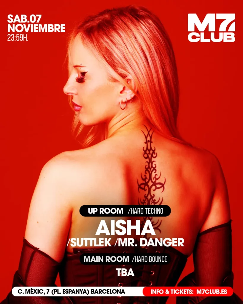Cartel de M7 PRESENTA [UP ROOM] AISHA, SUTTLEK & MR. DANGER