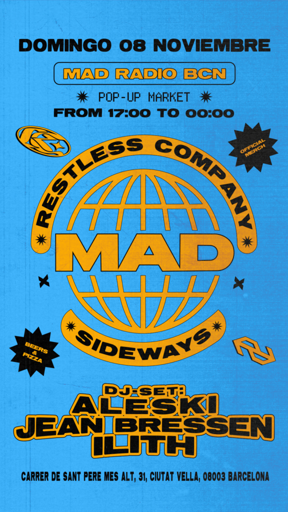 Cartel de RESTLESS COMPANY X SIDEWAYS X MAD RADIO