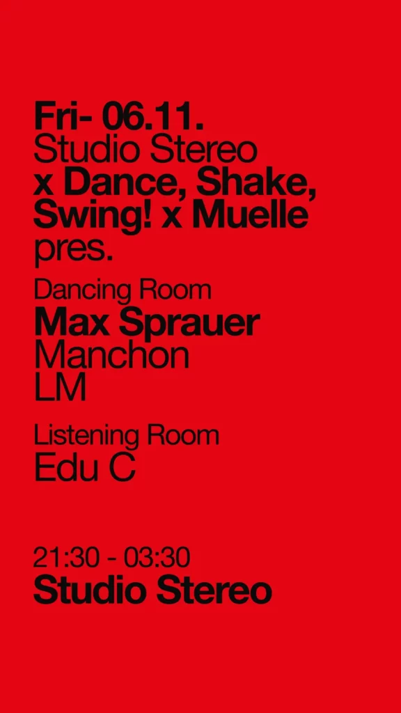 Cartel de STUDIO STEREO X DSS! X MUELLE PRES. MAX SPRAUER