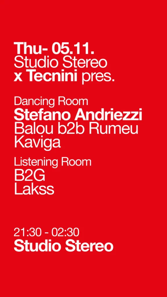 Cartel de STUDIO STEREO X TECNINI PRES. STEFANO ANDRIEZZI